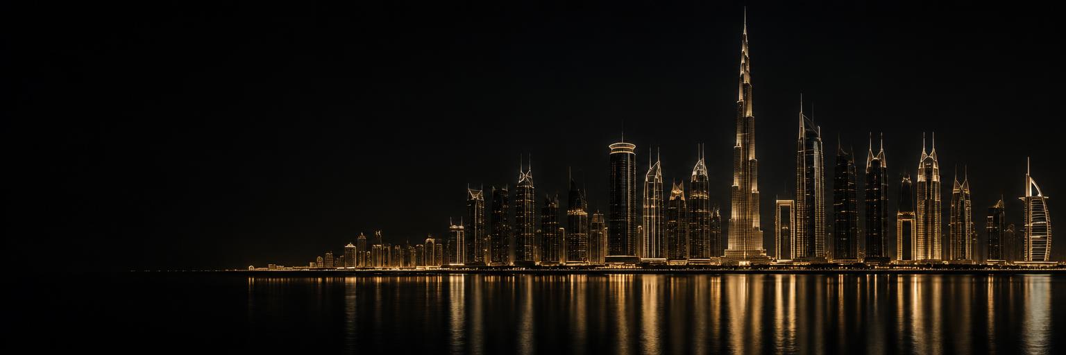 Illuminated city skyline at night