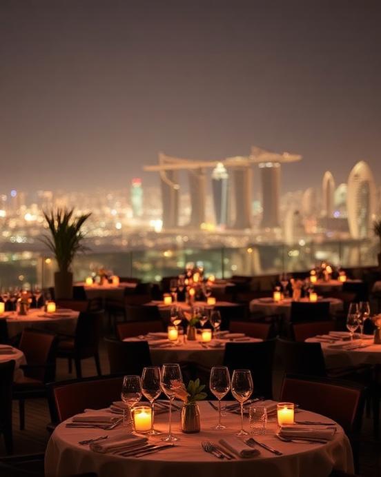 Evening dining setting in Dubai