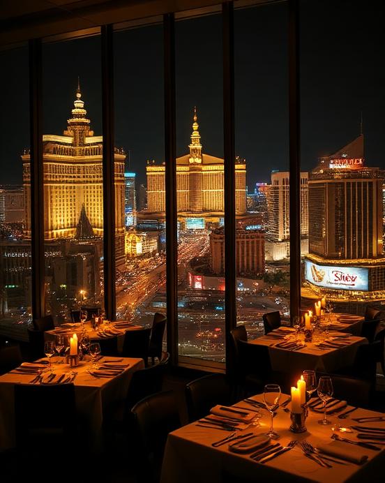Evening dining setting in Las Vegas