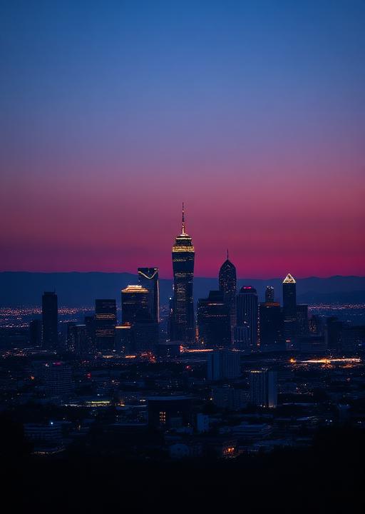 Los Angeles skyline at dusk