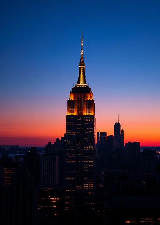 New York skyline at dusk